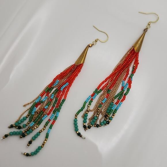 Boho Beaded Earrings - Picture 2 of 5